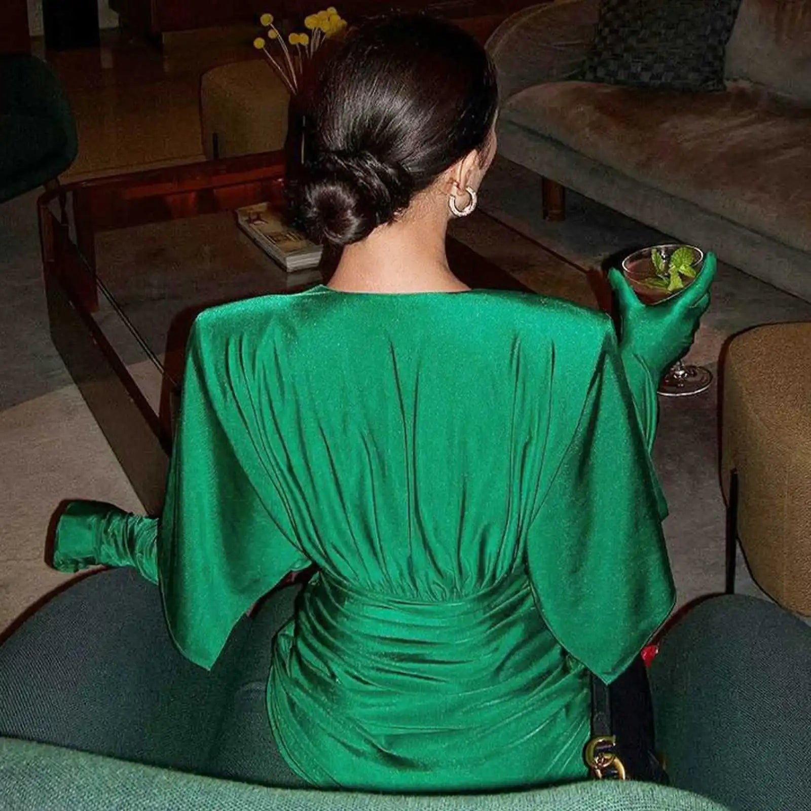 Martha - V Neck Bodycon Mini Dress