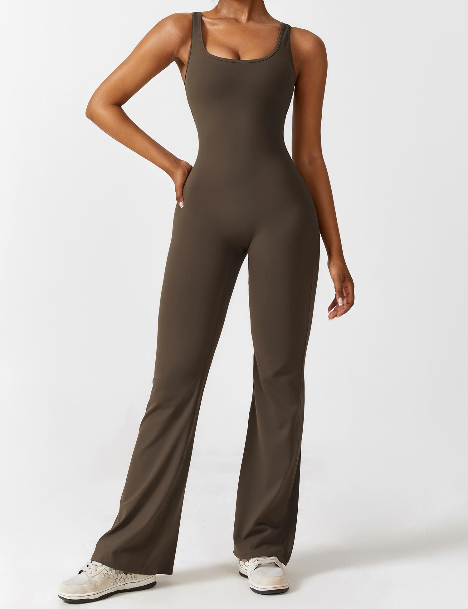 V-Back Flared Jumpsuit