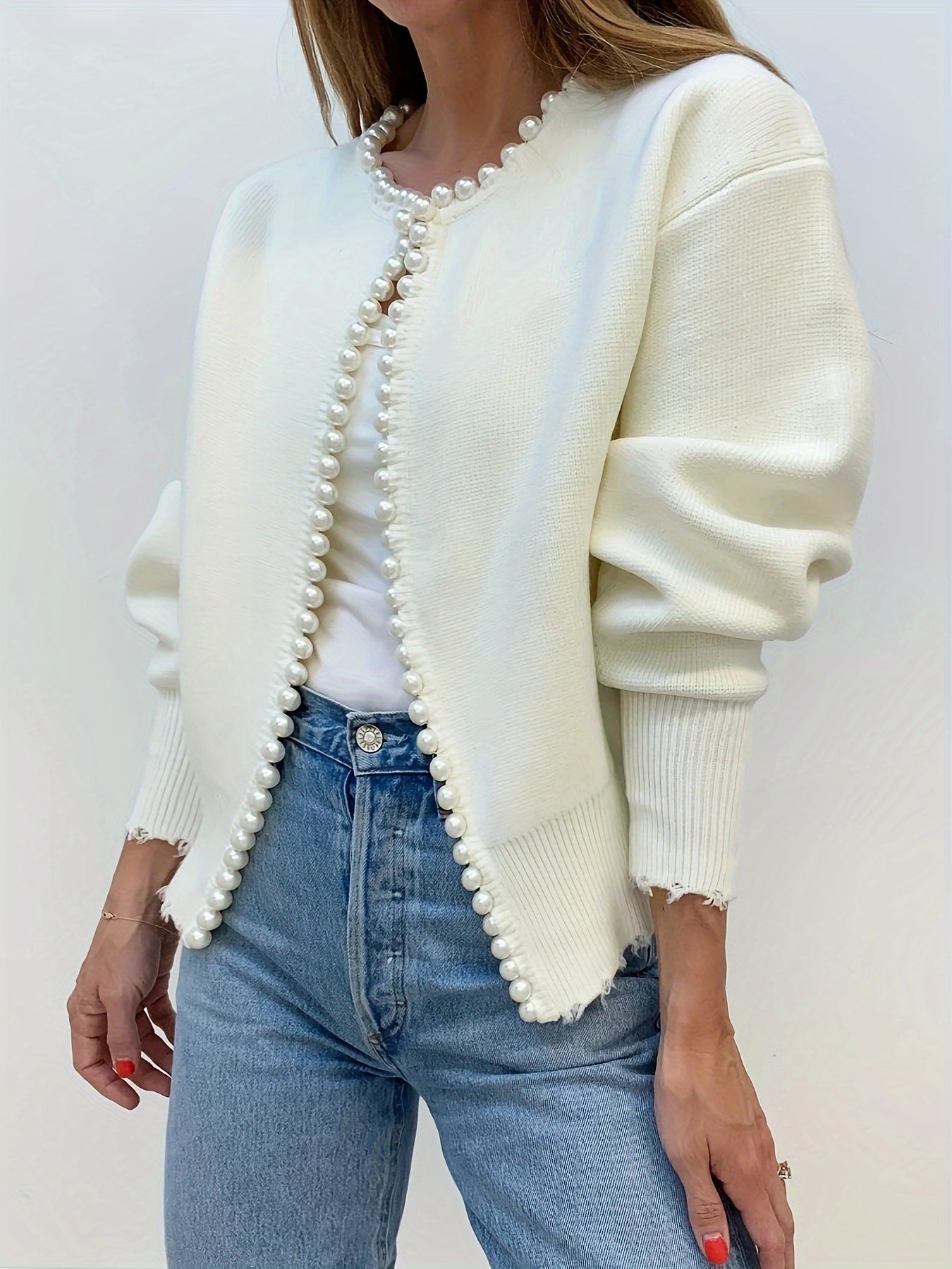 Myla - Open Pearl Cardigan