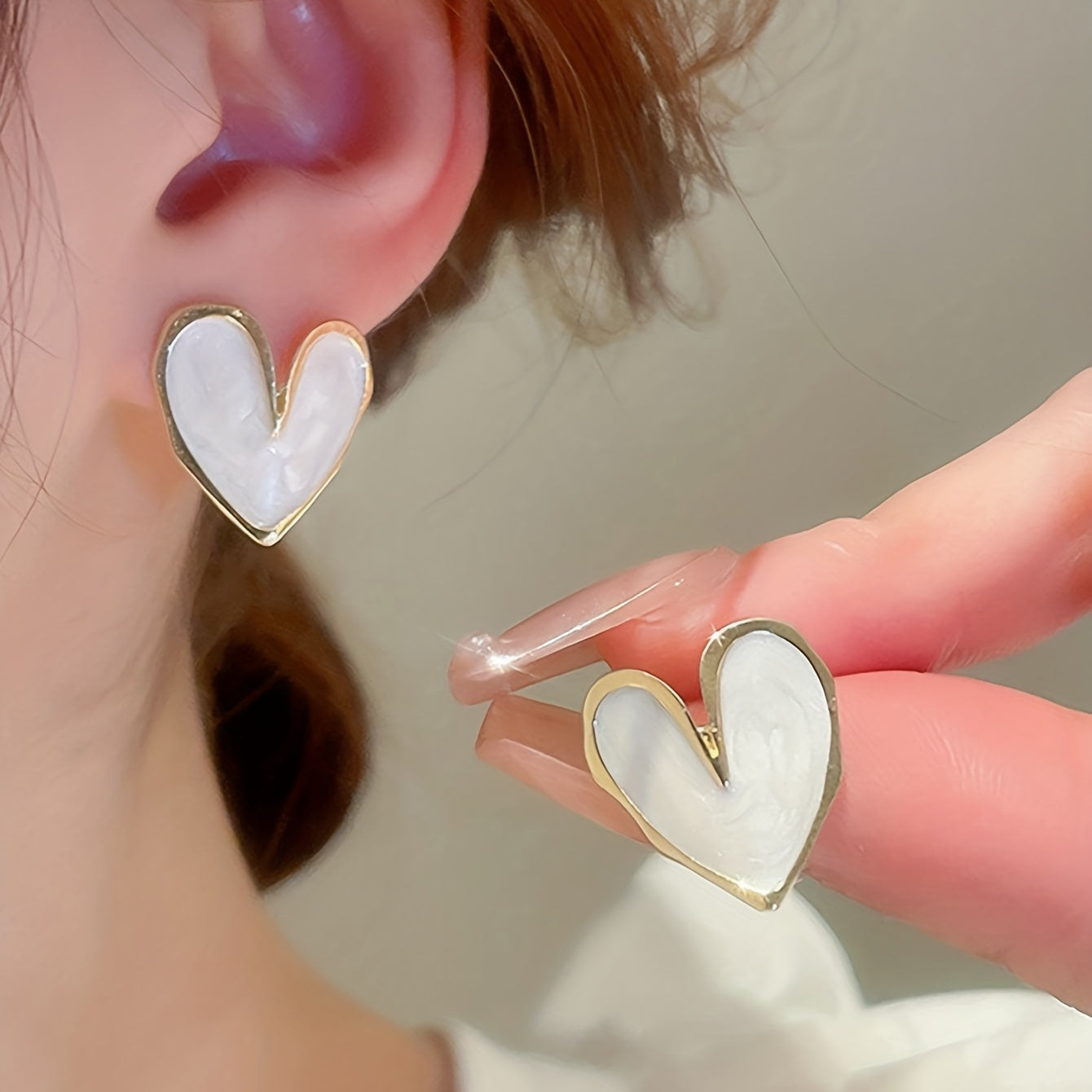 Aurora - Heart Enamel Earrings