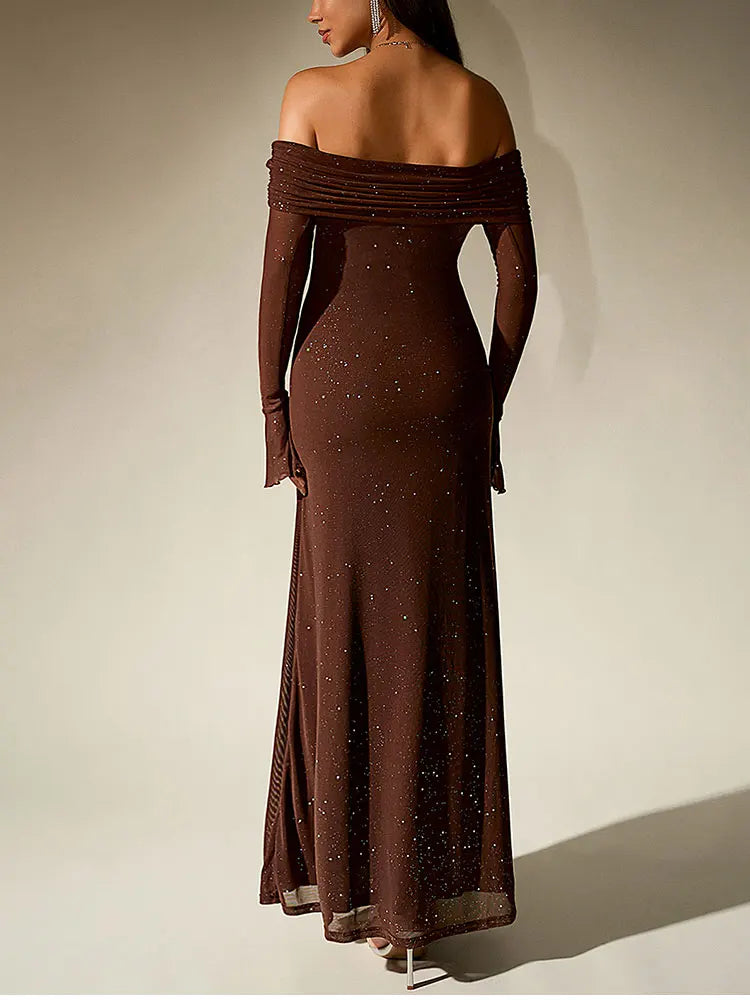 Ramona - Off Shoulder Sequin Long Dress