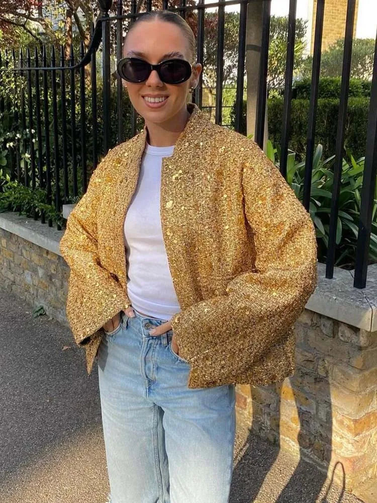 Olivia - Golden Sequin Jacket