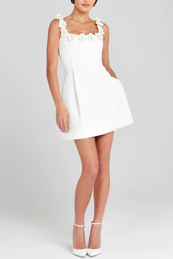 Camilla - Square Neck Pocketed Mini Dress