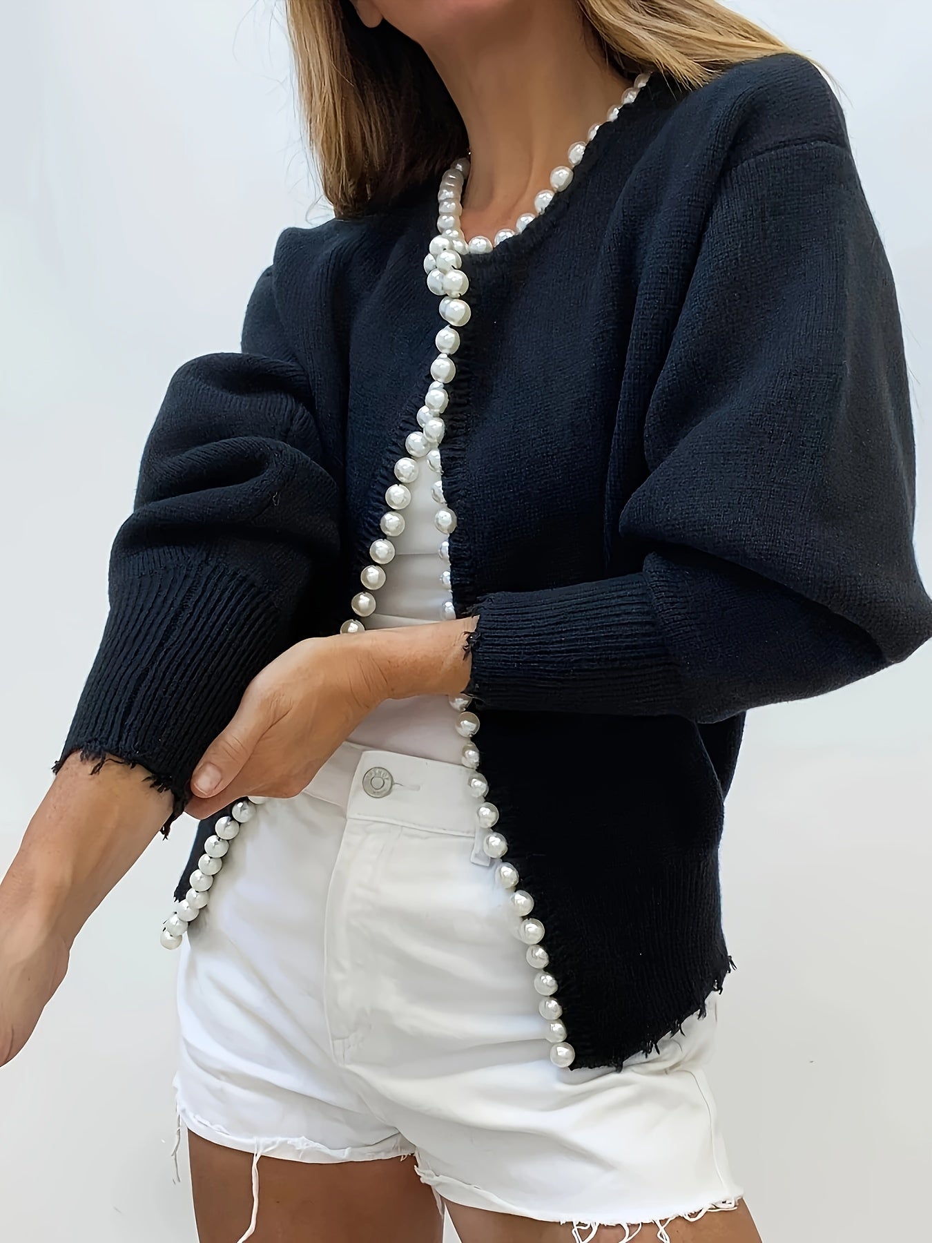 Myla - Open Pearl Cardigan