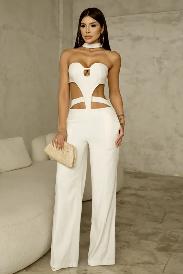 Malia - Cutout Wide Leg Irregular Jumpsuit